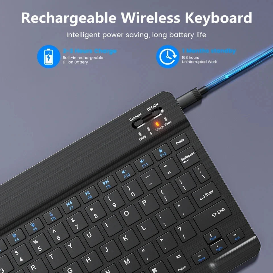 Bluetooth Wireless Keyboard & Mouse Combo for iPad Mac PC