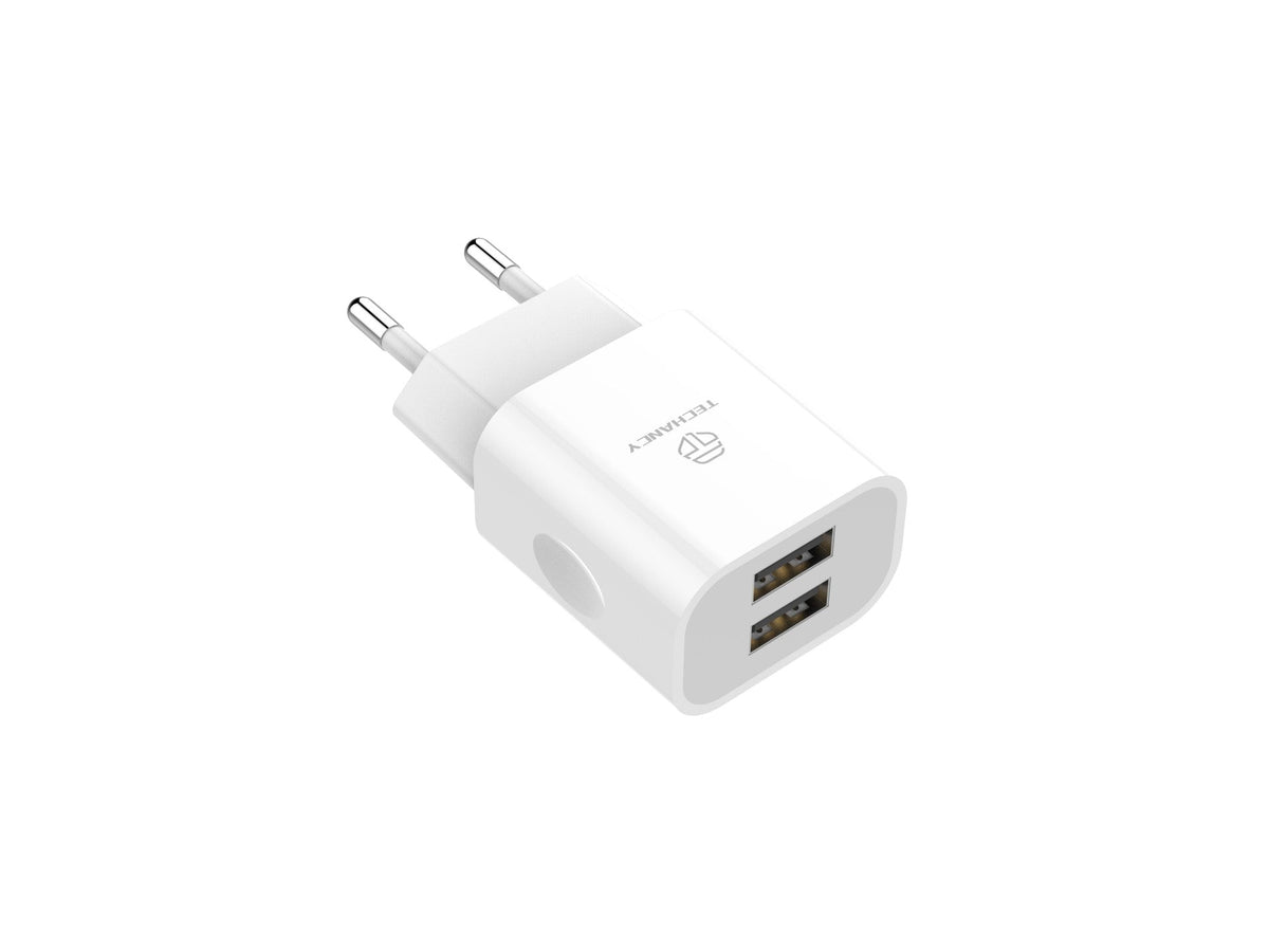 Techancy USB-Väggladdare – 2× USB, 5V/2,4A