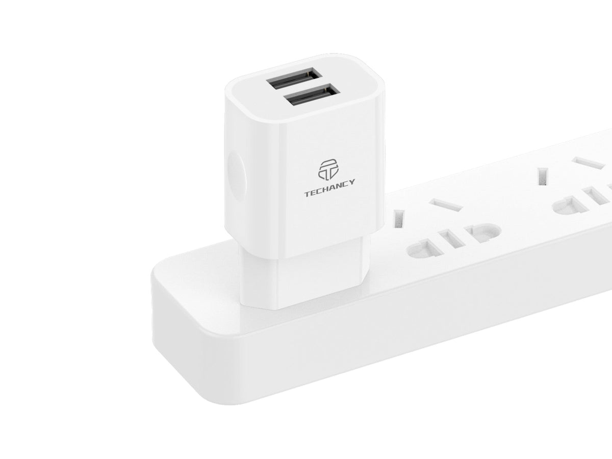 Techancy USB-Väggladdare – 2× USB, 5V/2,4A
