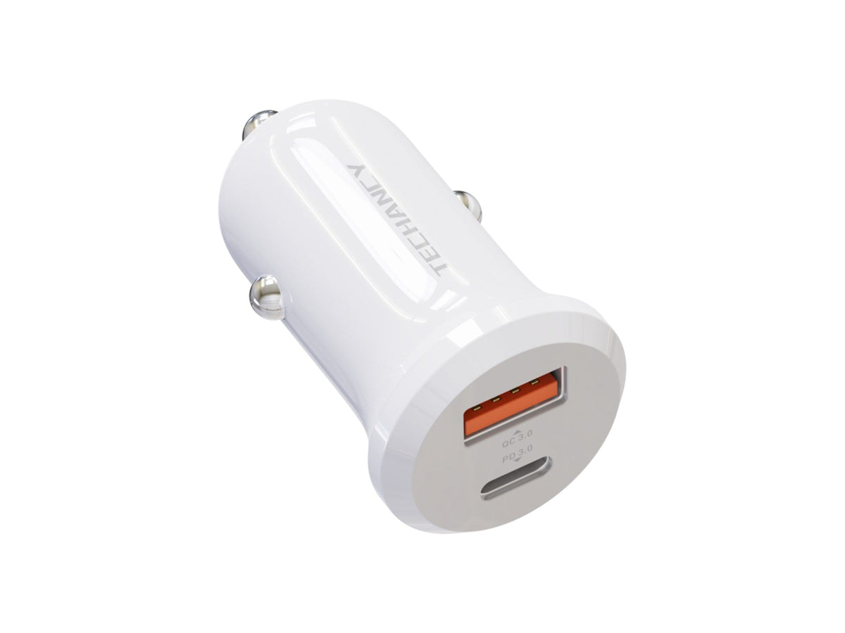 Techancy Billaddare 30W – USB-A + USB-C, QC3.0 & PD3.0
